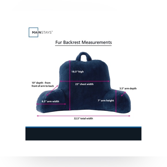 Mainstays Ivory Faux Fur Fluffy Plush Backrest Lounge Pillow - Cozy Comfortable - Picture 16 of 16